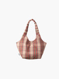 Matilda tote in beige warped check