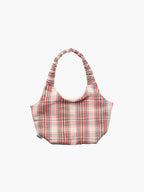 Matilda tote in beige warped check