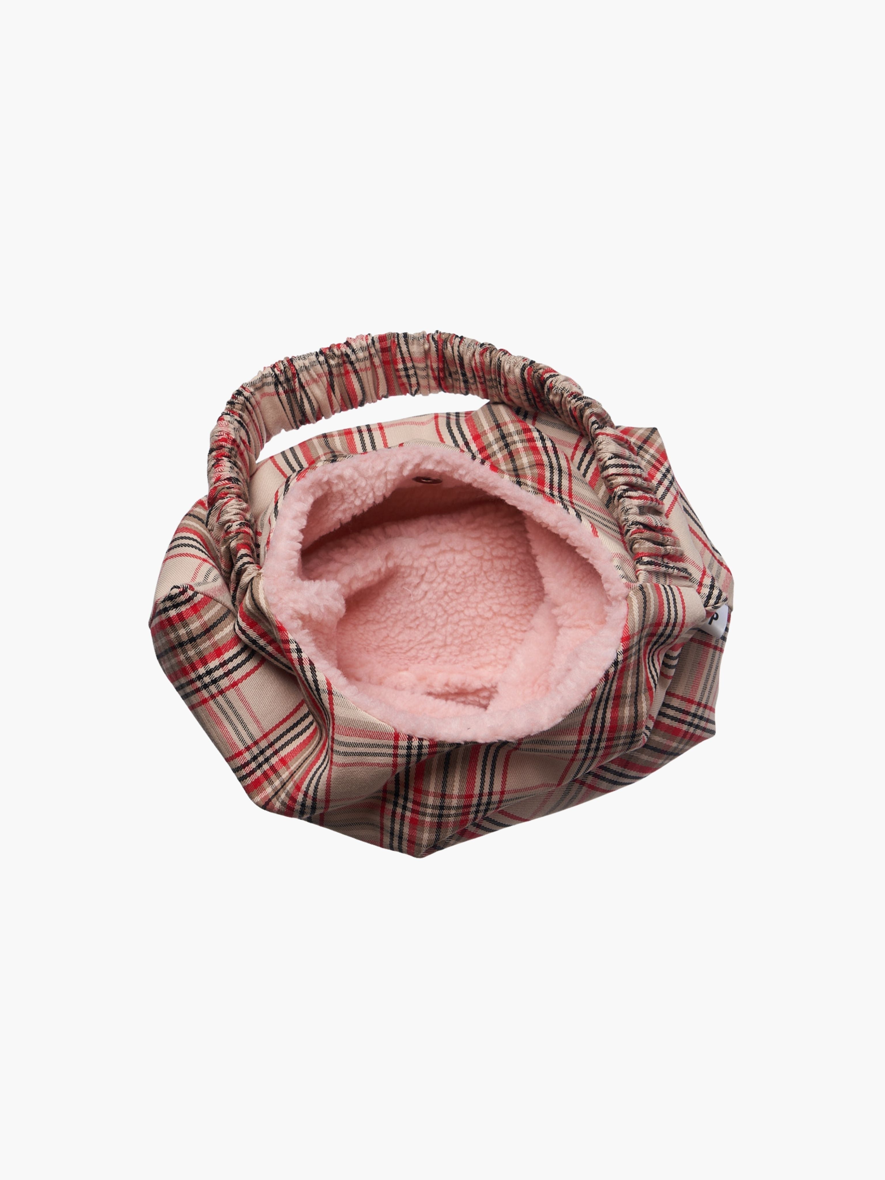 Matilda tote in beige warped check