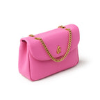 MEDIUM PEBBLE FLAP BAG - HOT PINK