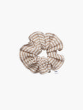 Melissa scrunchie in beige check plisse