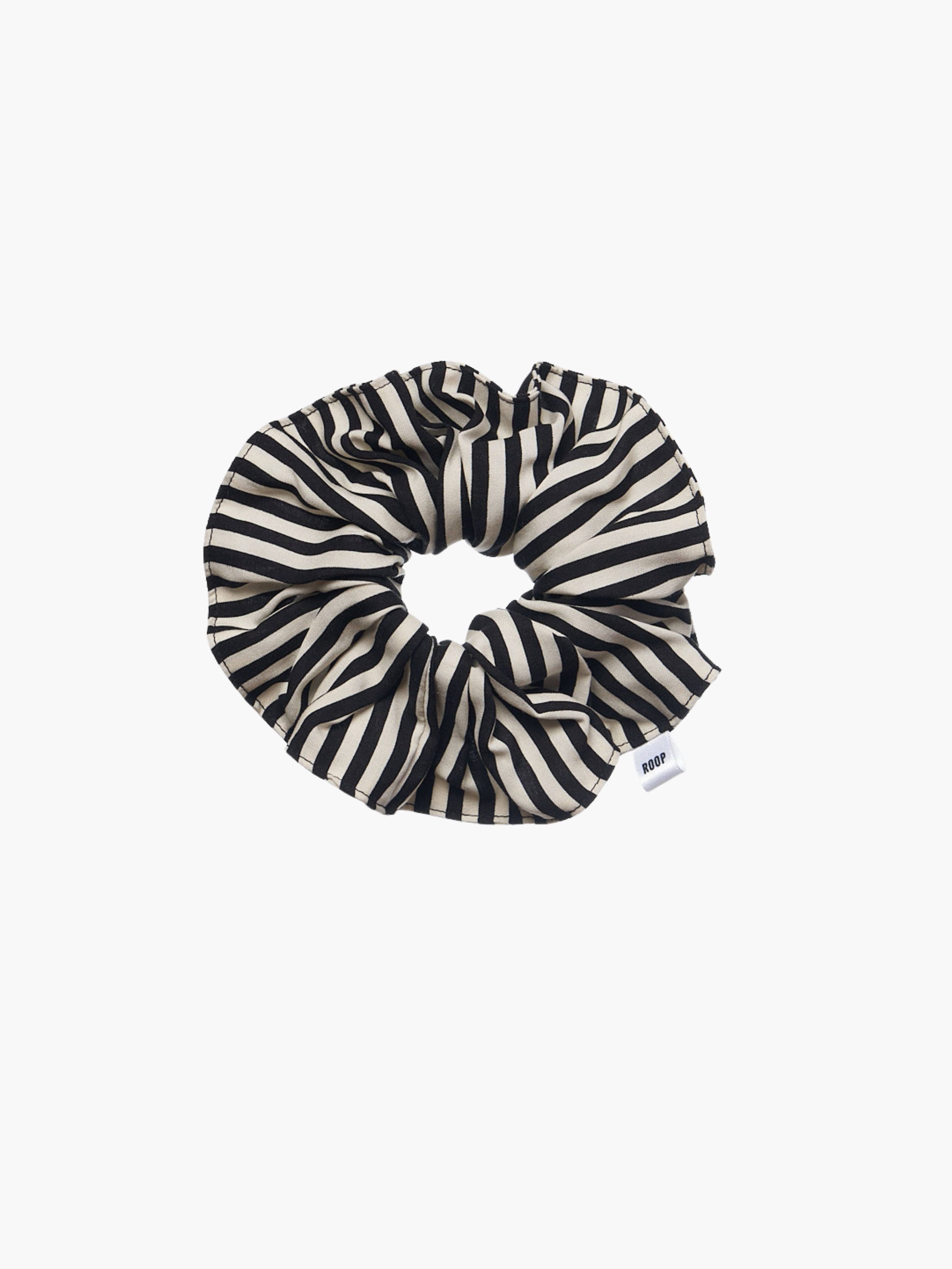 Melissa scrunchie in ivory and black stripe