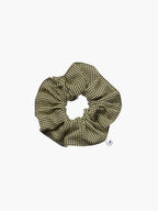 Melissa scrunchie in black and lime check