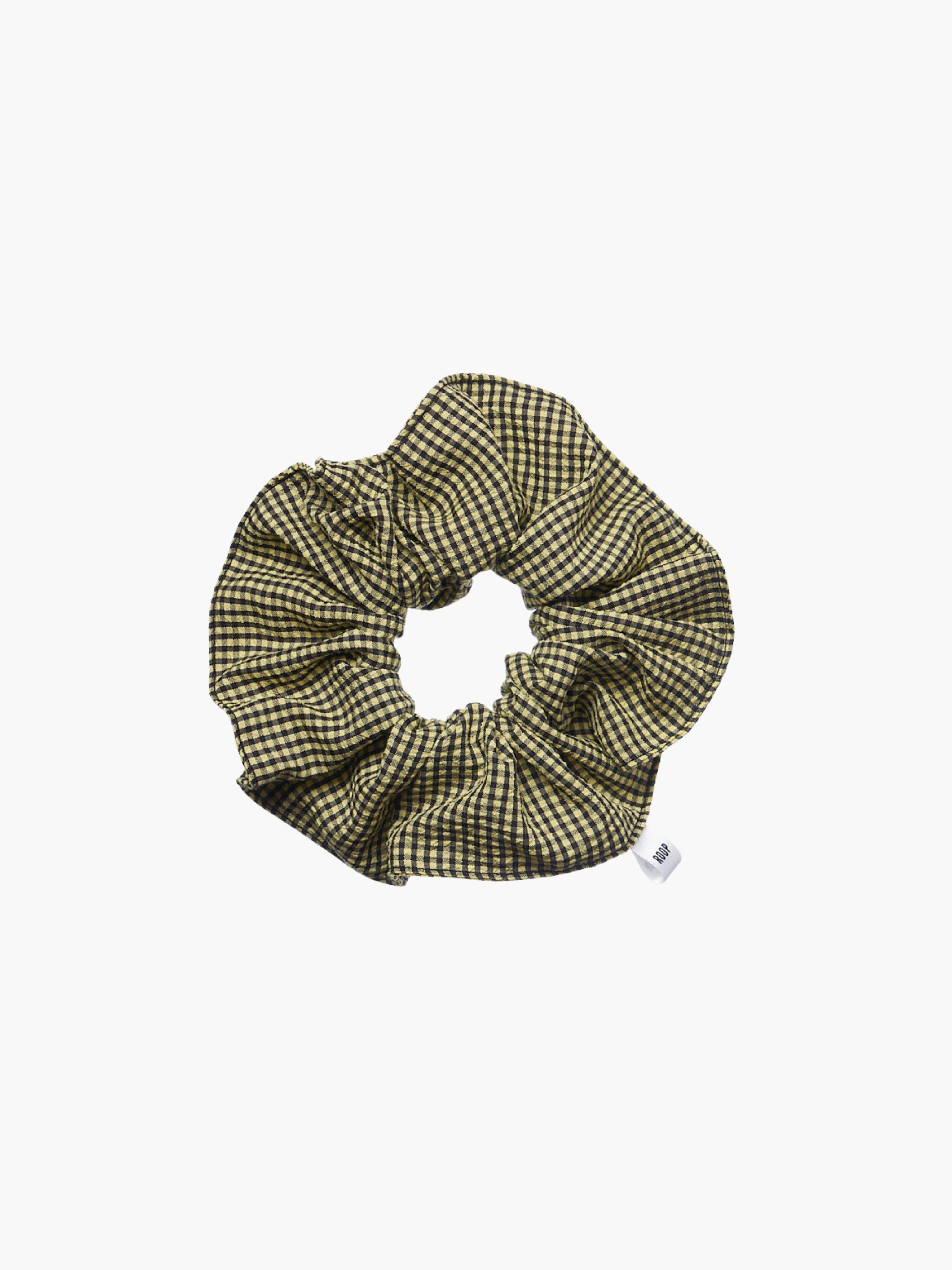 Melissa scrunchie in black and lime check