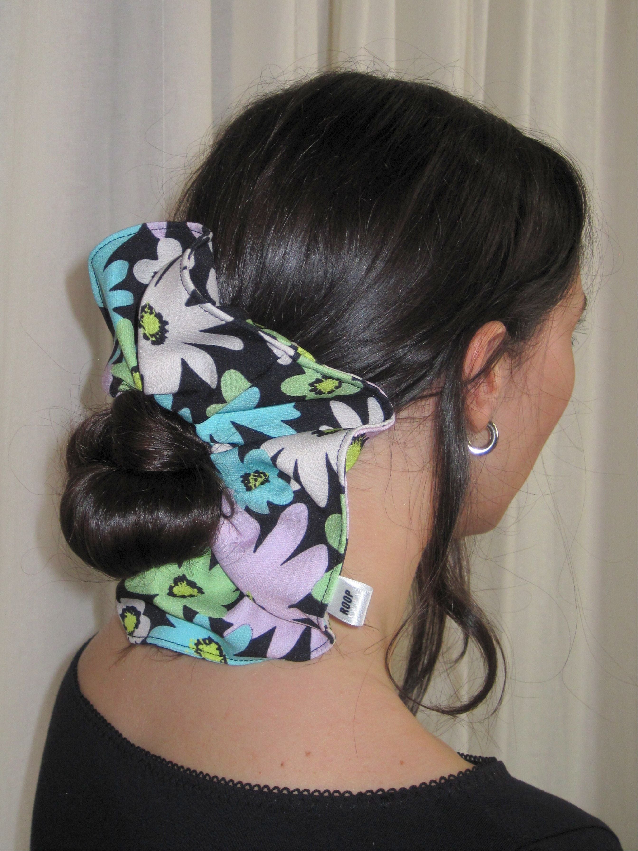 Melissa scrunchie in black and pastel floral