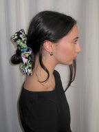 Melissa scrunchie in black and pastel floral