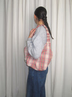 Matilda tote in beige warped check