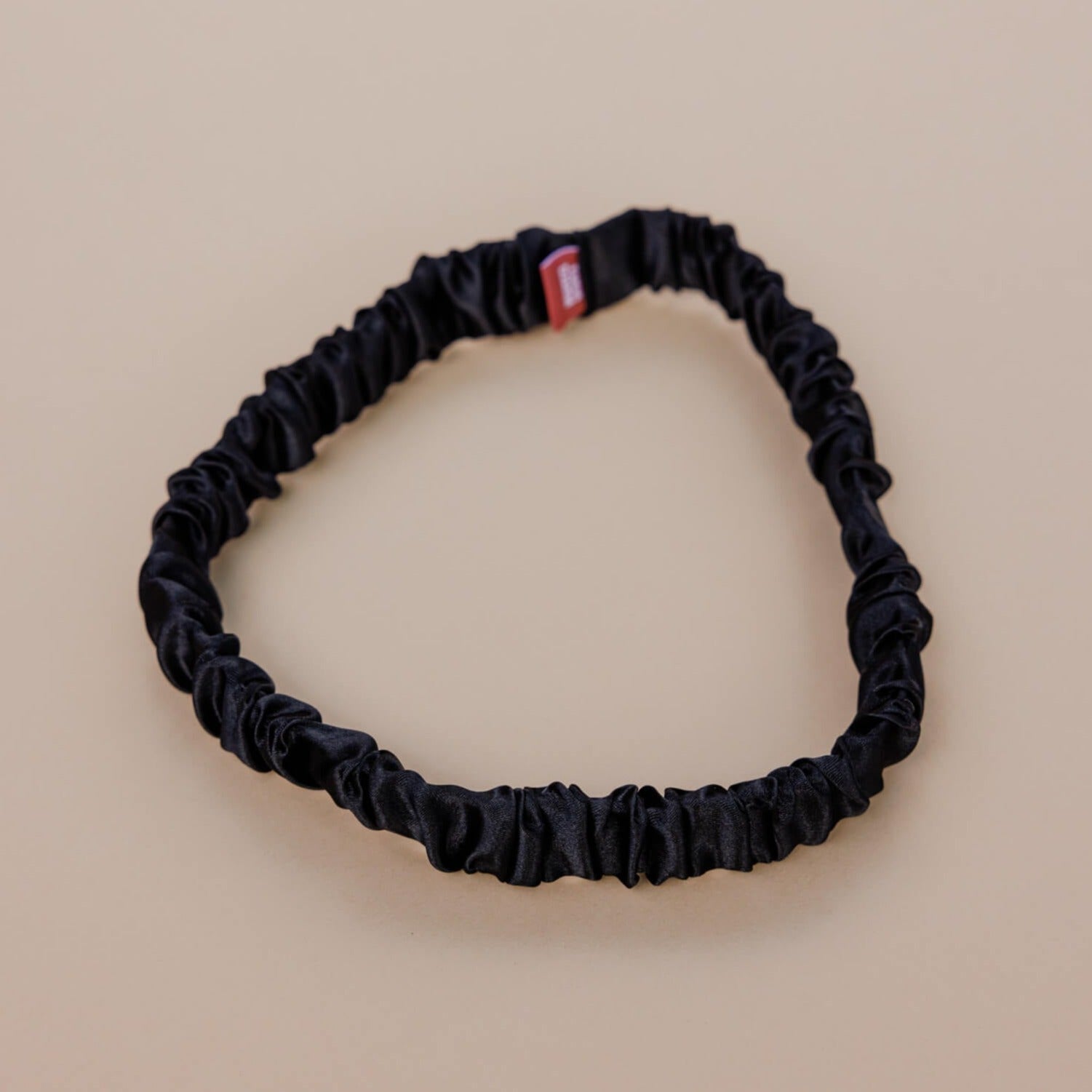 Noir Satin Ruched Headband