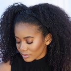 Noir Satin Ruched Headband