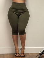 The Cotton Tummy Control Capri (olive)