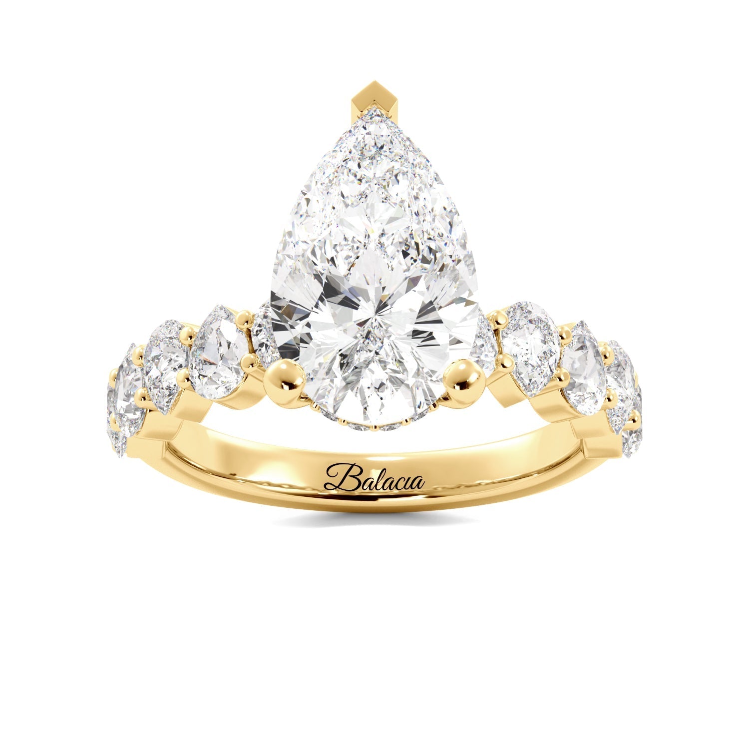 Pear Engagement Ring Wedding Bands 3 Ring Set