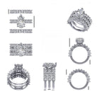 Pear Engagement Ring Wedding Bands 3 Ring Set