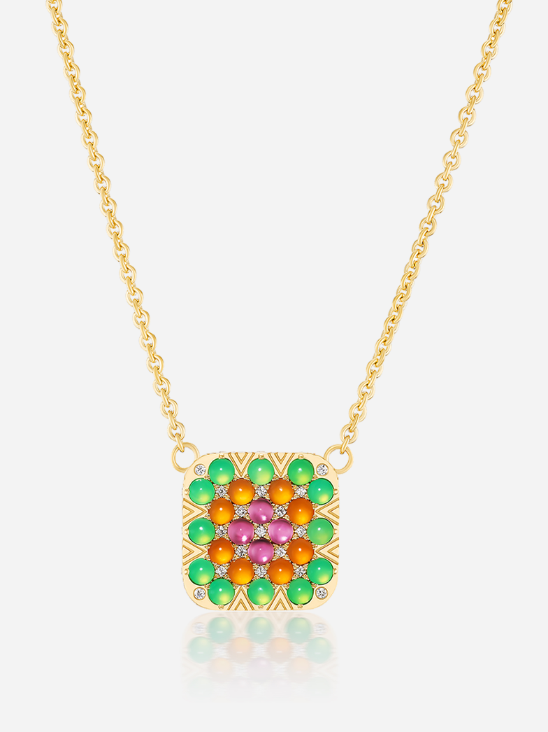 16-18" Granny Squares Pendant Necklace