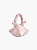 Mini Aurora bridal handbag in pink satin