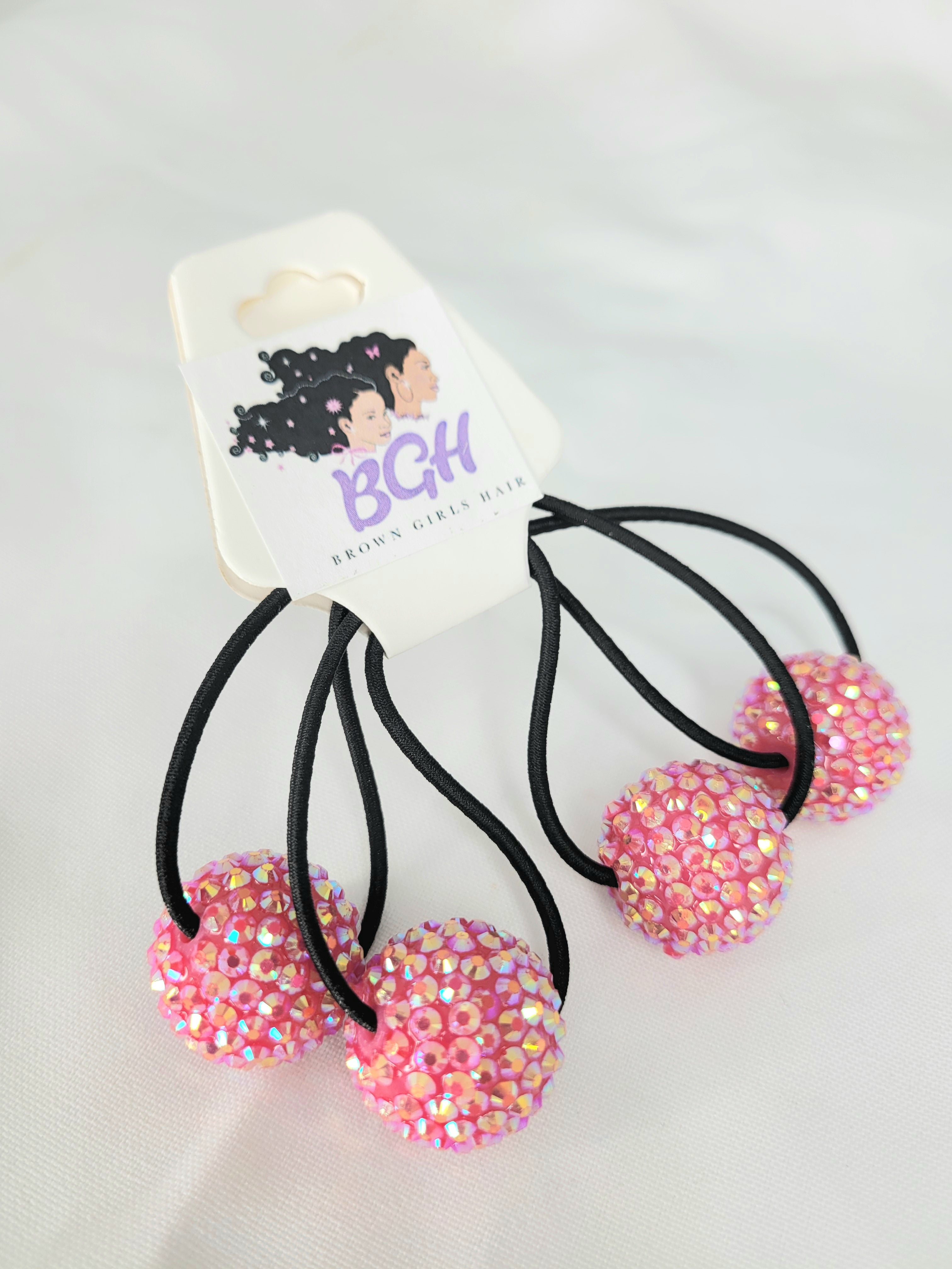Brown Girls Hair® LARGE Bling Hair Ballies | Hair Ties Knockers Bobbles Ponytail Holders