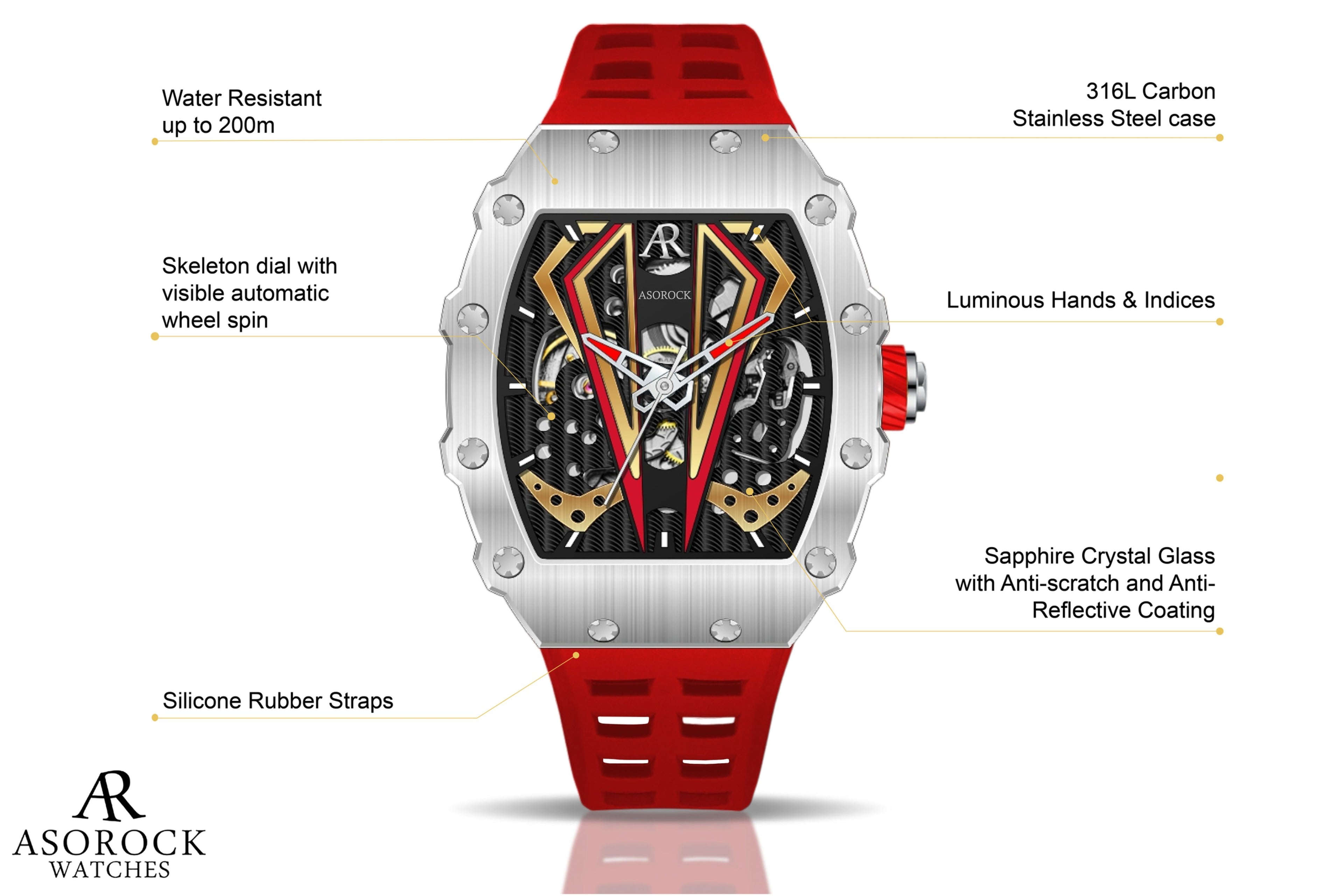 Silver/red Motorsport V2 automatic