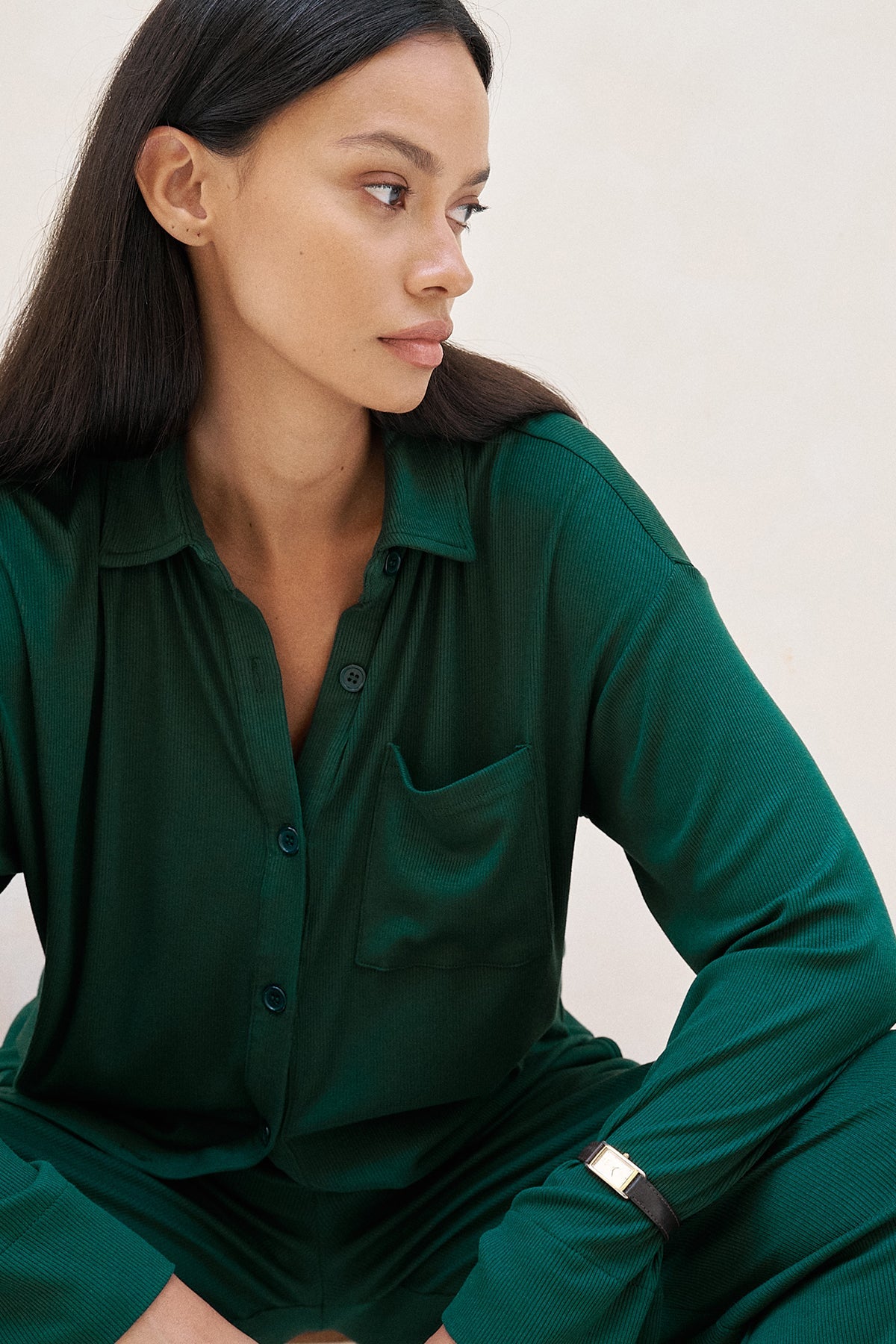 Camden Button Down - Forest Green