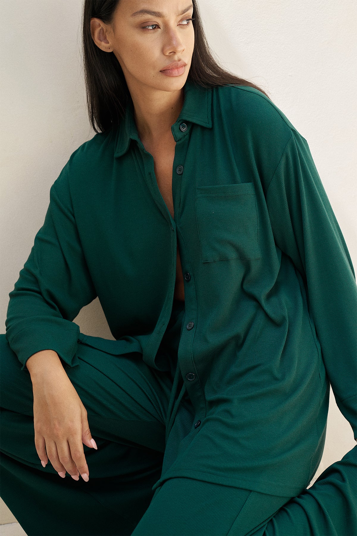 Camden Button Down - Forest Green