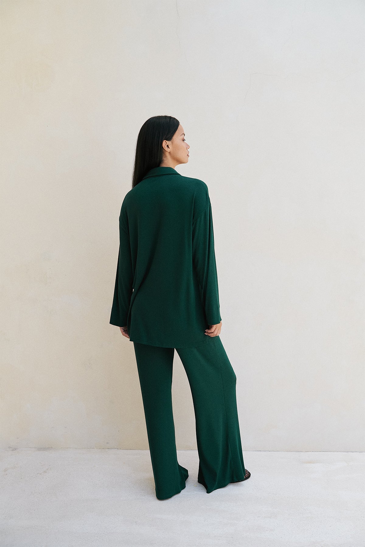 Rory Wide Leg Pant - Forest Green