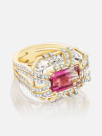 "Tie Dye" 3.89ct Bi-Color Tourmaline "Bianca" Ring