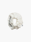 Melissa bridal scrunchie in ivory bamboo silk- Til death do us part