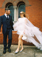 Mini Aurora bridal handbag in pink satin