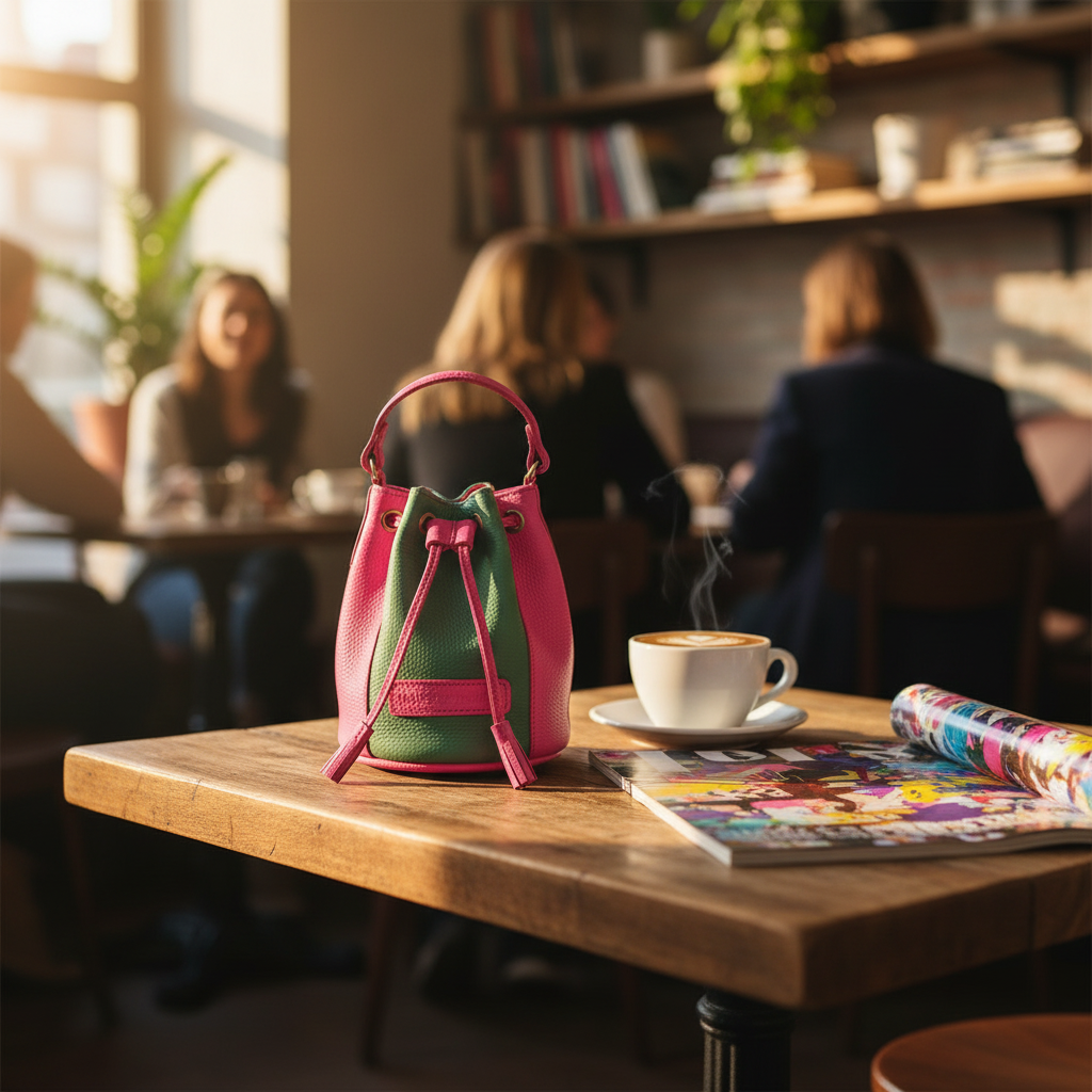 Kadiki Bag - Two Toned Pink/Green Leather