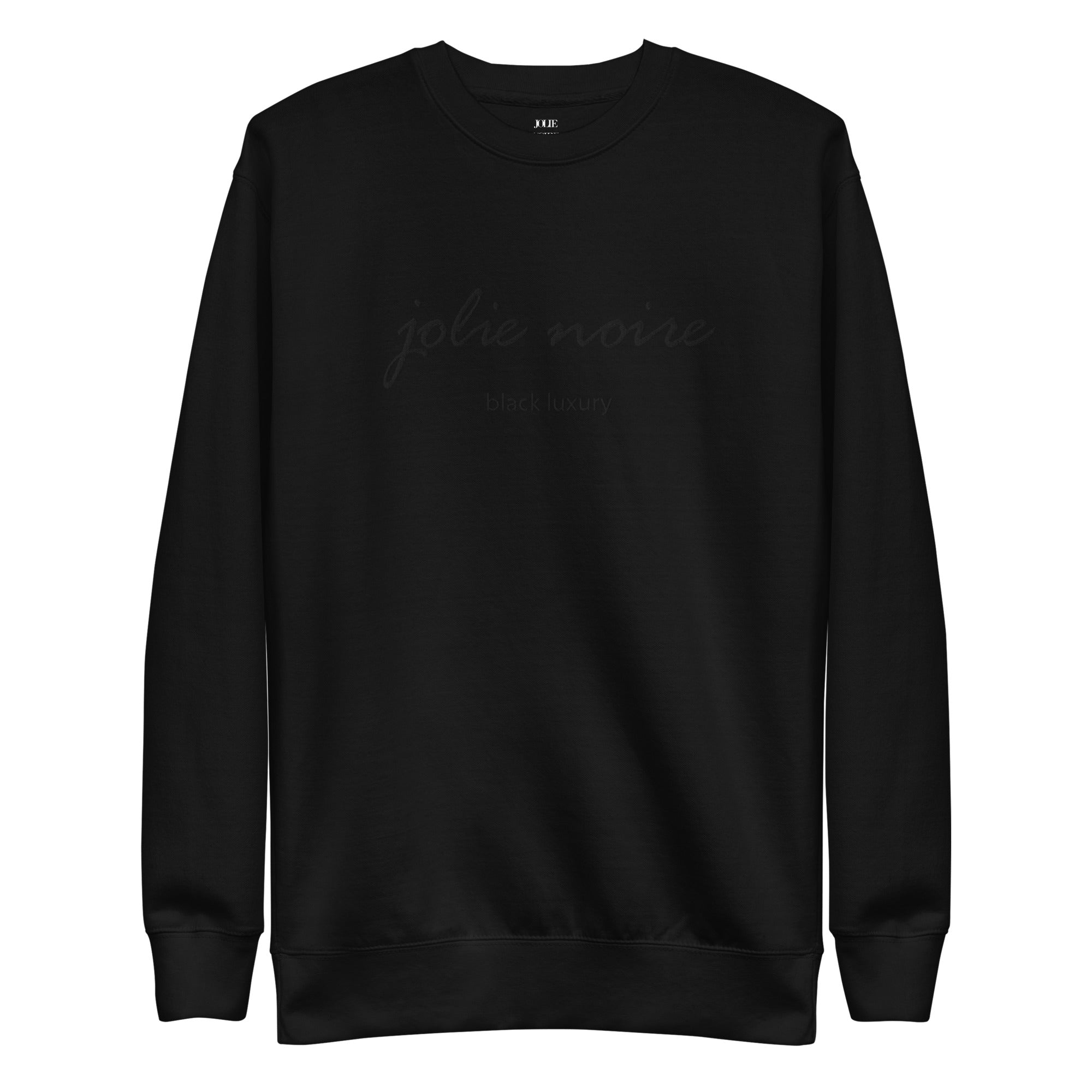 Luxe Embroidered Sweatshirt- Black