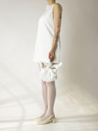 Bamboo silk bridal furoshiki handbag in white