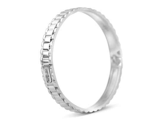Only You Wide White Gold Bangle Bracelet