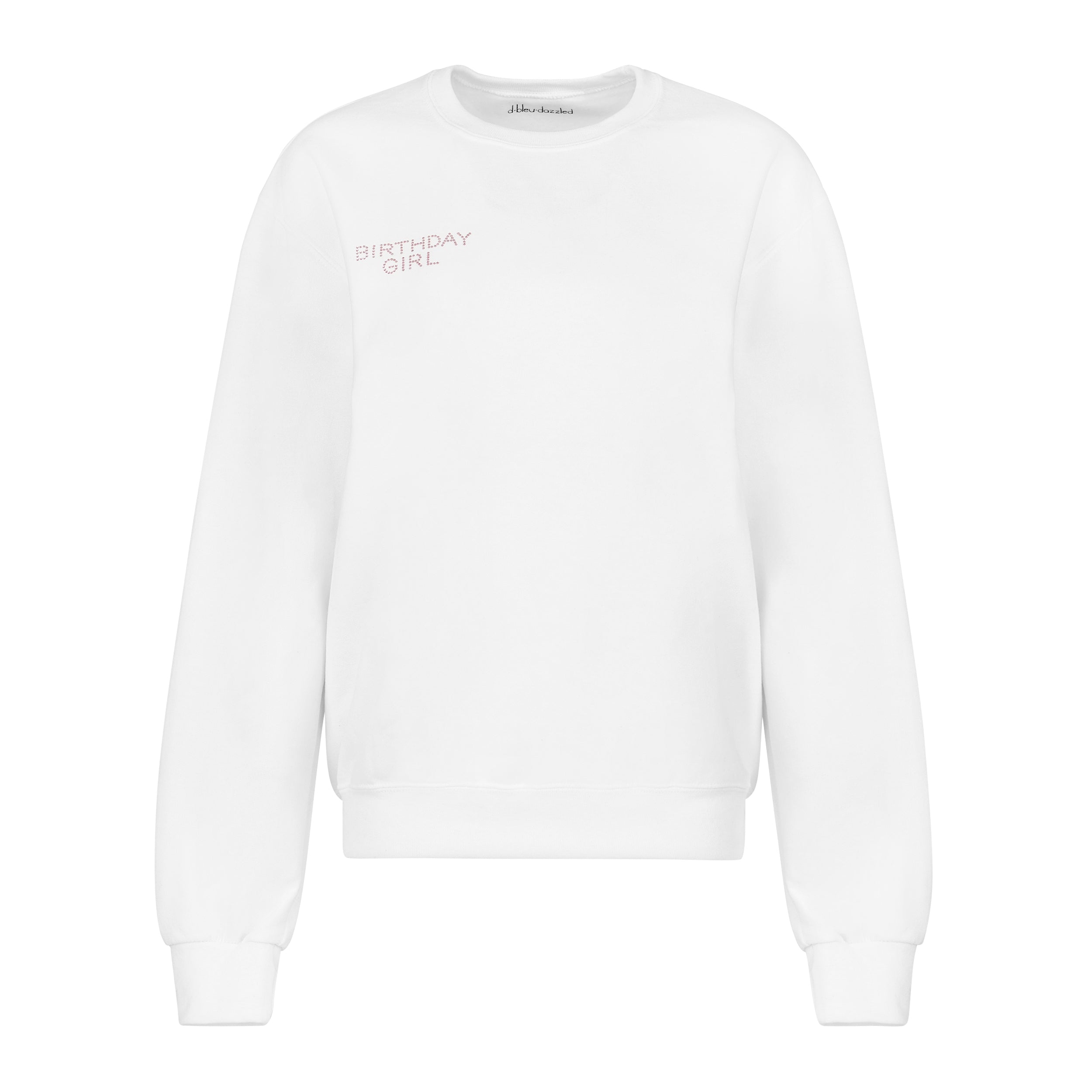 "BIRTHDAY GIRL" Crewneck | Pocket Placement | White