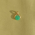 The Wishbone / Solid Gold + Chrysoprase