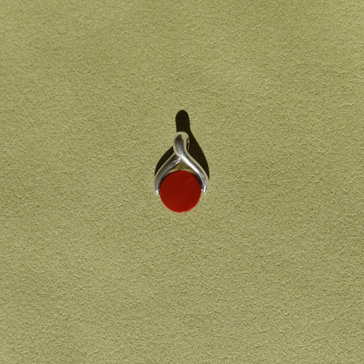 The Wishbone / Sterling Silver + Red Jasper